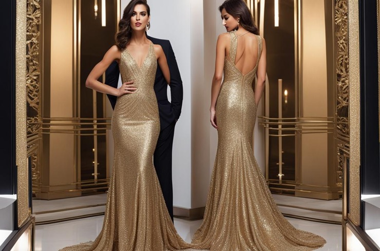 How To Rock A Sequined Gold Formal Dress At Prom